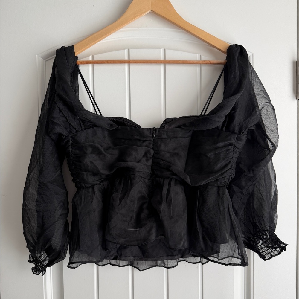 Vici Black Sheer Blouse - Picture 3 of 4
